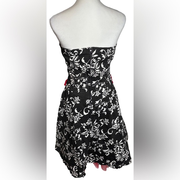 Ruby Rox 13 Belted Strapless Cotton Rockabilly Style Dress - Picture 4 of 9